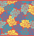 red yellow blue hibiscus hand drawn pattern tile vector image vector image