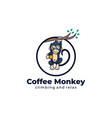 logo coffee monkey simple mascot style vector image