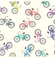 bicycle seamless pattern white background vector image