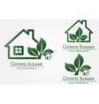 green house logo energy saving concept vector image vector image