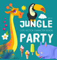 jungle patry exotic animals design template vector image vector image