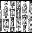 seamless pattern with different hourglass vector image vector image