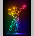 bodybuilder muscle man fitness posing banner vector image vector image