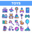 children toys linear thin icons set vector image