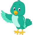 cute green bird cartoon vector image