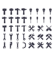 set icons of tools vector image vector image
