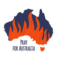forest fires in australia pray for sydney vector image vector image