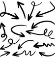 hand drawn arrow icon set isolated on white vector image