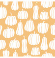 pumpkin seamless pattern white pumpkins vector image