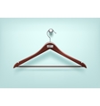 clothes wooden hanger with metal tag on background vector image