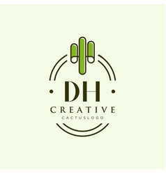 Dh signature style monogramcalligraphic lettering Vector Image