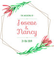hand drawn floral wedding card template vector image