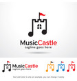 music castle logo template vector image