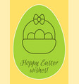 wishing happy easter postcard with linear glyph vector image