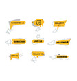follow us subscribe and join us banners or tags vector image