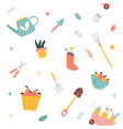 seamless pattern with garden tools vector image vector image