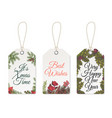 christmas tags xmas cute design for printable vector image vector image