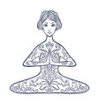 ornamental woman in a yoga pose vector image vector image