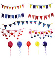watercolor set vintage garlands and balloons vector image