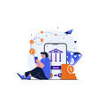 mobile banking modern flat concept for web banner vector image