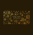 taxi concept linear colorful horizontal vector image