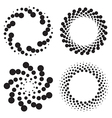 halftone circles of dots twisted spirals vector image vector image