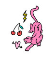 bizarre valentines day characters set panther cat vector image