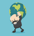 business man holds the world vector image