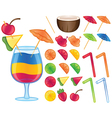 tropical drink items vector image