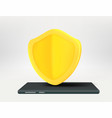 modern smartphone with shield mobile security vector image