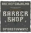 barber shop label font vector image
