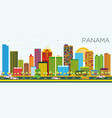 panama skyline with color buildings and blue sky vector image