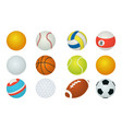 sport balls cartoon soccer and baseball rugby vector image