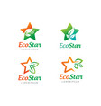 star and leaf logo symbol or icon template vector image