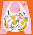 stylish with a bag full of groceries shopping vector image