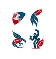 american football sport logo template design vector image