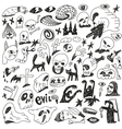 monsters - doodles set vector image