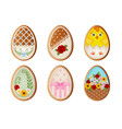 set easter eggs gingerbread cookies vector image vector image