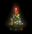 christmas tree from digital circuit vector image