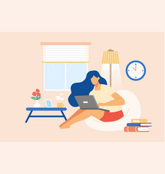 Online elearning education at home Royalty Free Vector Image