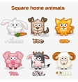 cute cartoon square home animals vector image