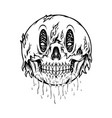 evil melted zombie skull smiley emoticons vector image vector image