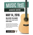 music festival poster with acoustic guitar vector image