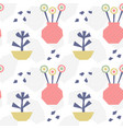 hand drawn seamless pattern with plants vector image
