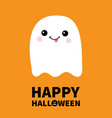 happy halloween flying ghost spirit showing vector image