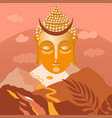 head of buddha with symbol vector image vector image