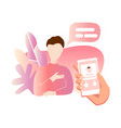incoming call on smartphone screen flat design vector image
