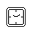 square wall clock line style isolated icon vector image vector image