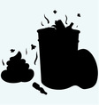 trash bin full of garbage and feces vector image vector image