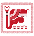 indian elephant in decorative style vector image